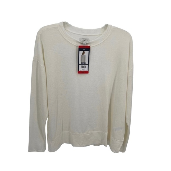 Lucky Brand women’s NWT cream sweater long sleeves Crew Neck Viscose Medium - Picture 1 of 7